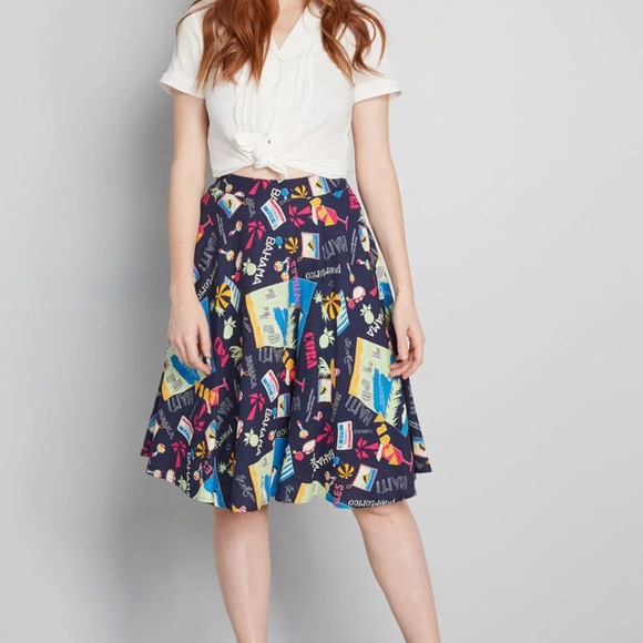 ModCloth Women's NWT Just This Sway A-Line Skirt - Picture 1 of 4